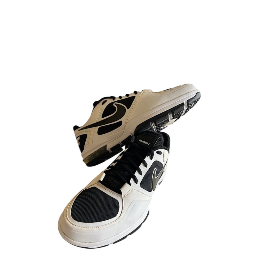 NIKE - BLACK WHITE TRAINER 1.3 MID SNEAKERS - Picture 2 of 12